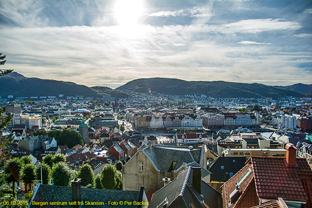 Bergen sentrum sett frå Skansen