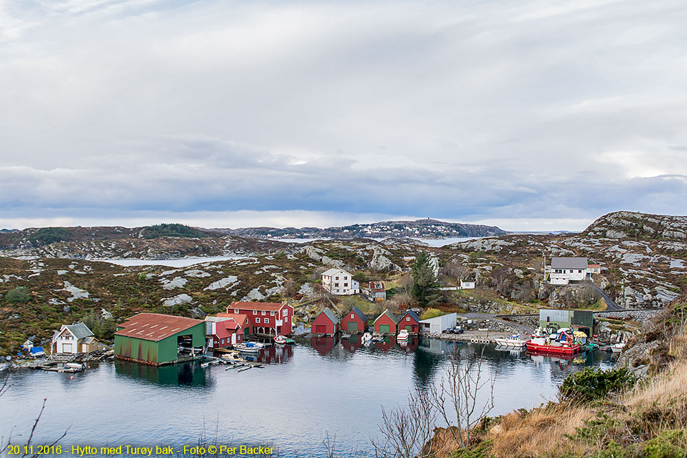 Hytto med Turøy bak