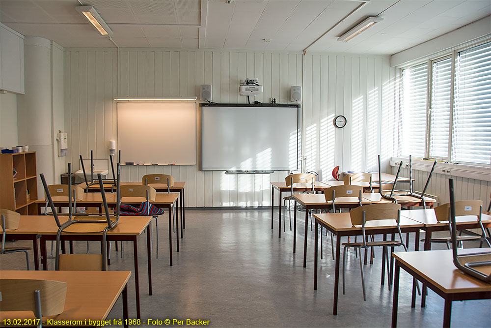Klasserom i bygget frå 1968