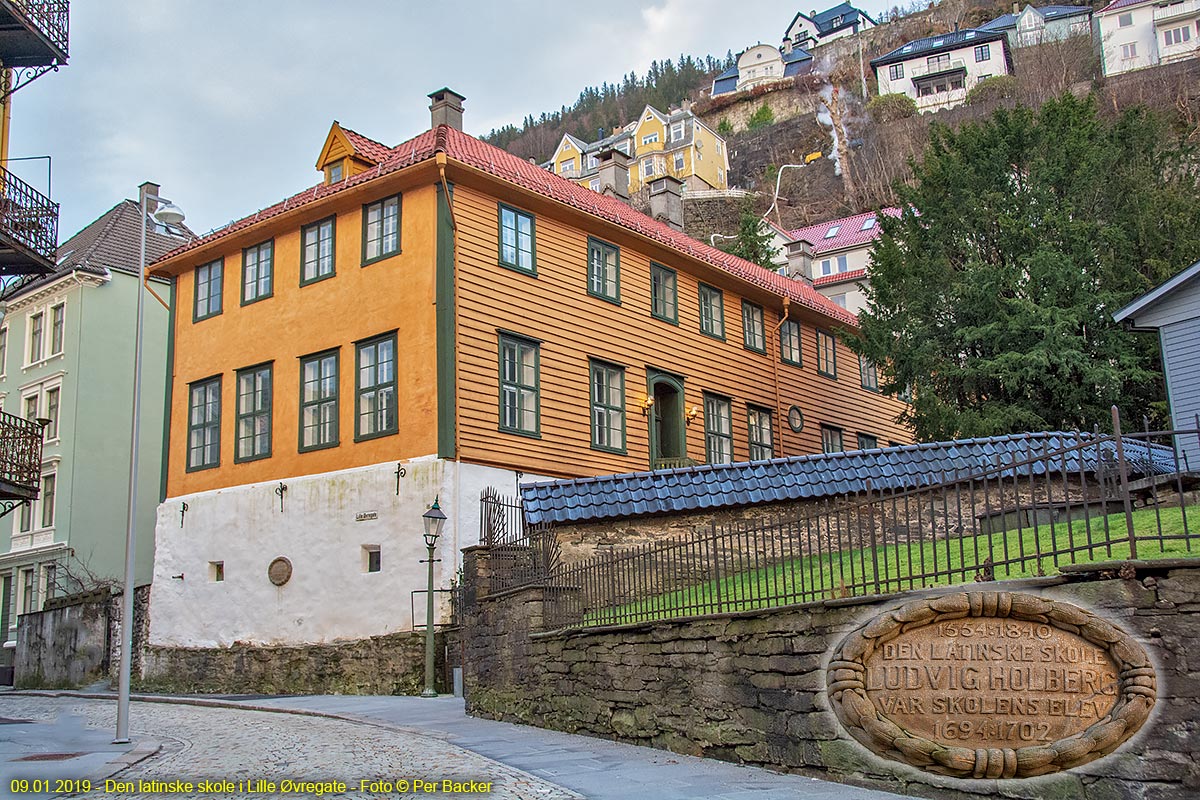 Den latinske skole i Lille Øvregate. Ludvig Holberg var elev her i 1694-1702