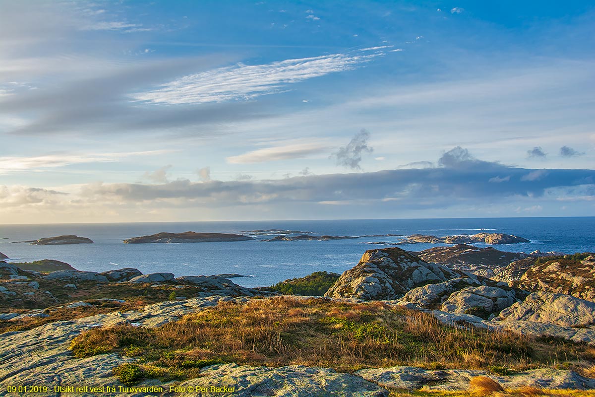 Utsikt rett vest frå Turøyvarden