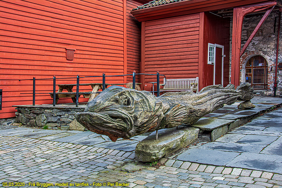 Frå Bryggen - modell av tørrfisk