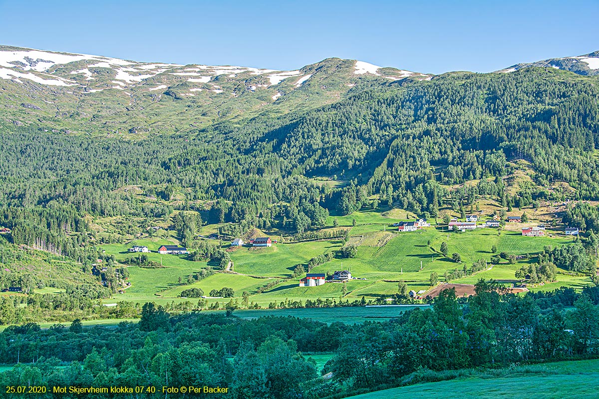 Mot Skjervheim klokka 07.40