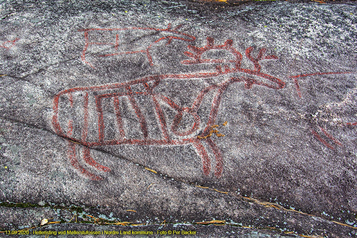 Helleristing ved Møllerstufossen i Nordre Land kommune