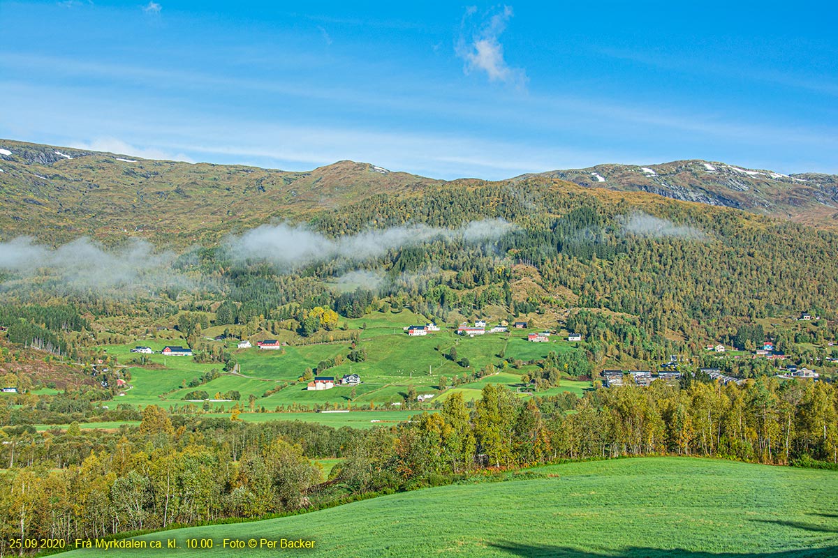 Frå Myrkdalen ca. kl. 10.00