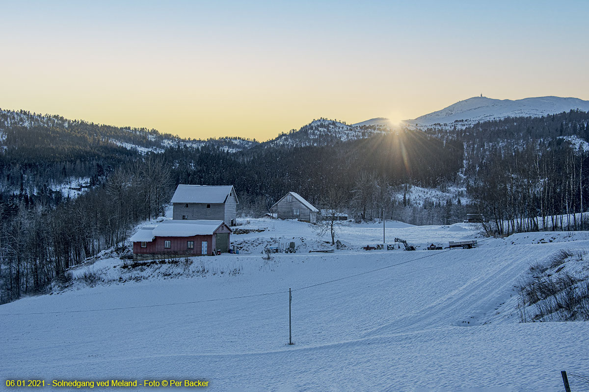 Solnedgang ved Meland