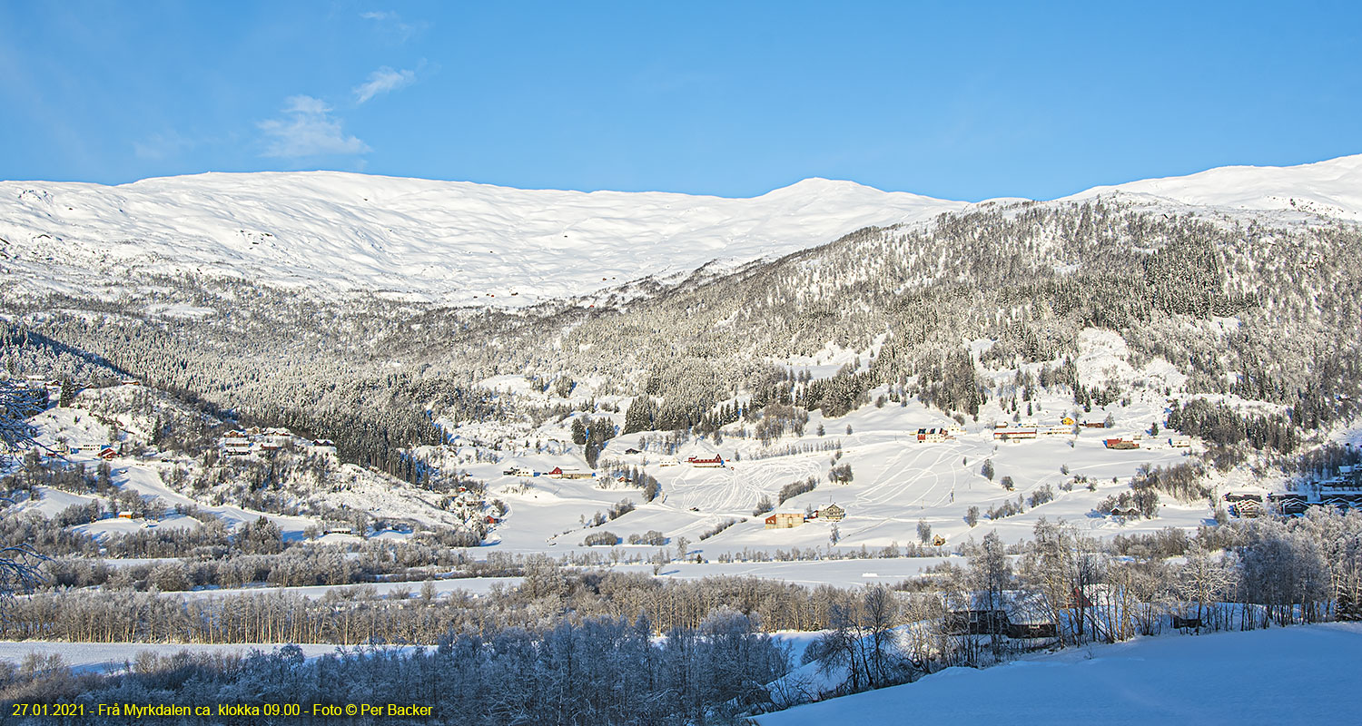 Frå Myrkdalen ca. klokka 09.00