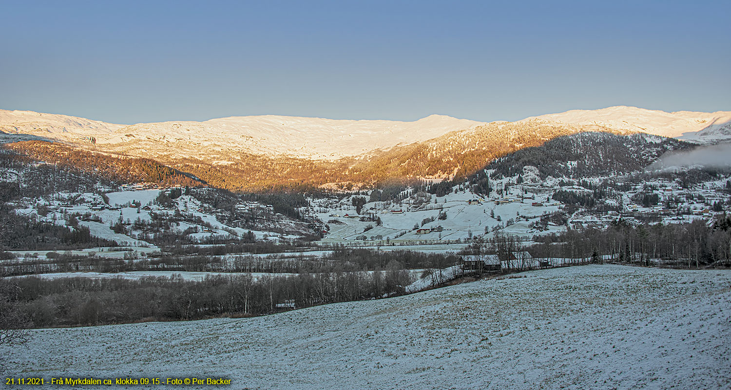 Frå Myrkdalen ca. klokka 09.15