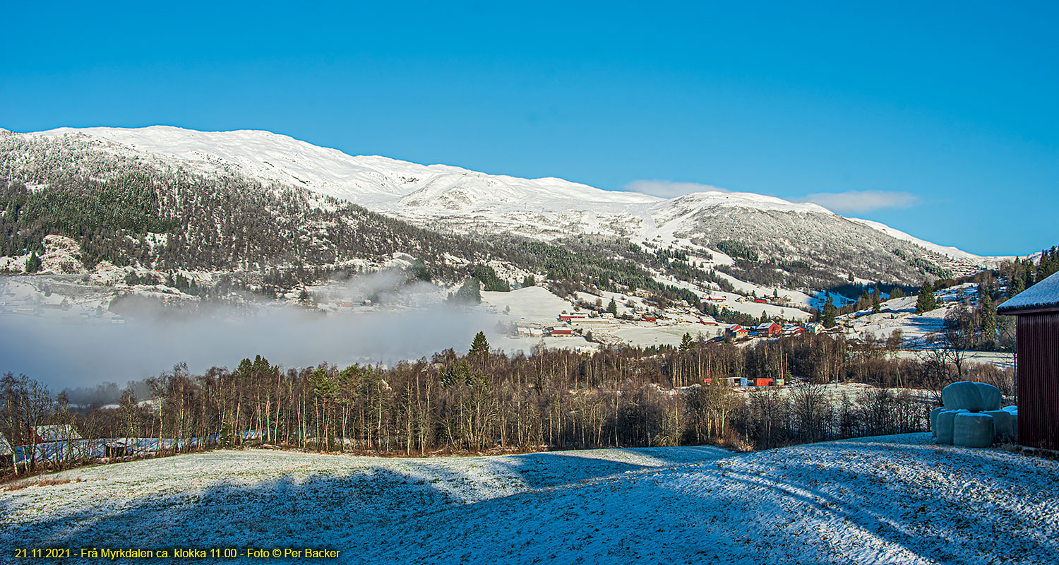 Frå Myrkdalen ca. klokka 11.00