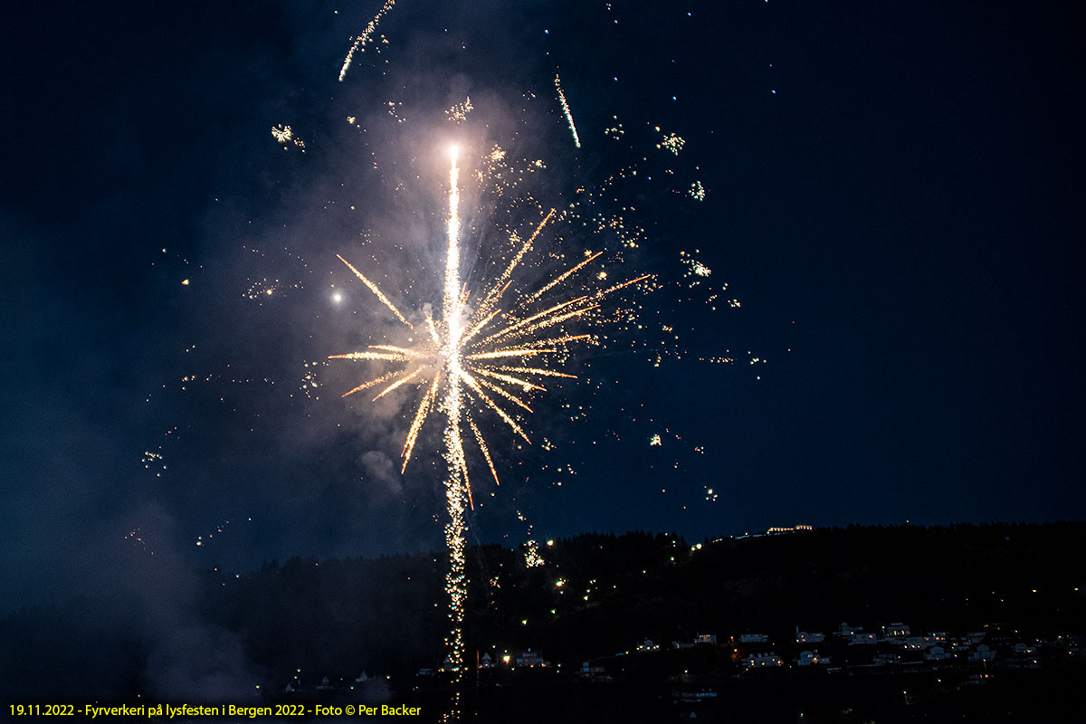 Fyrverkeri på lysfesten i Bergen 2022