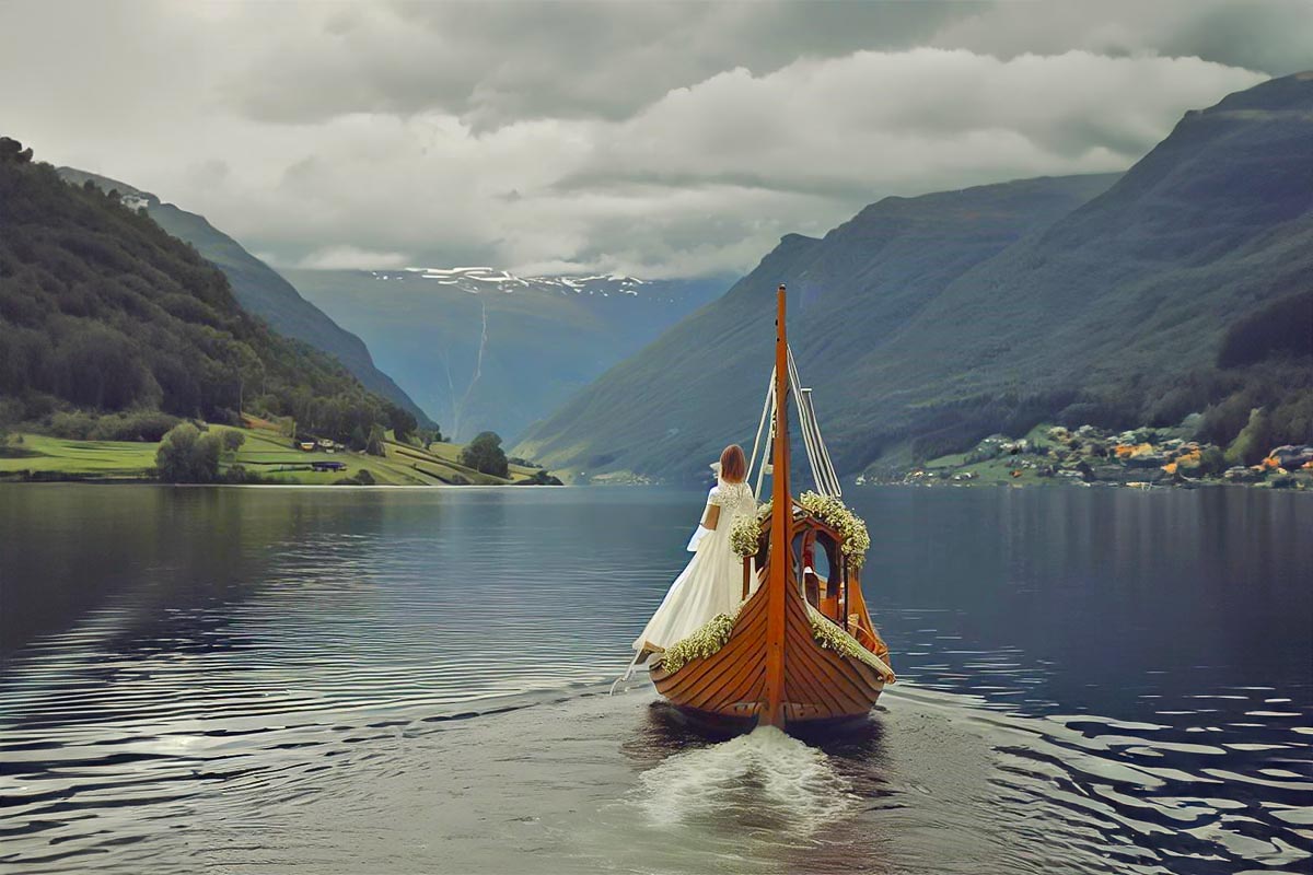 Dagens KI-bilete - brureferda i Hardanger