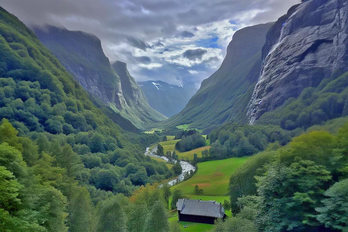 Dagens KI-bilete - vestlandsdal