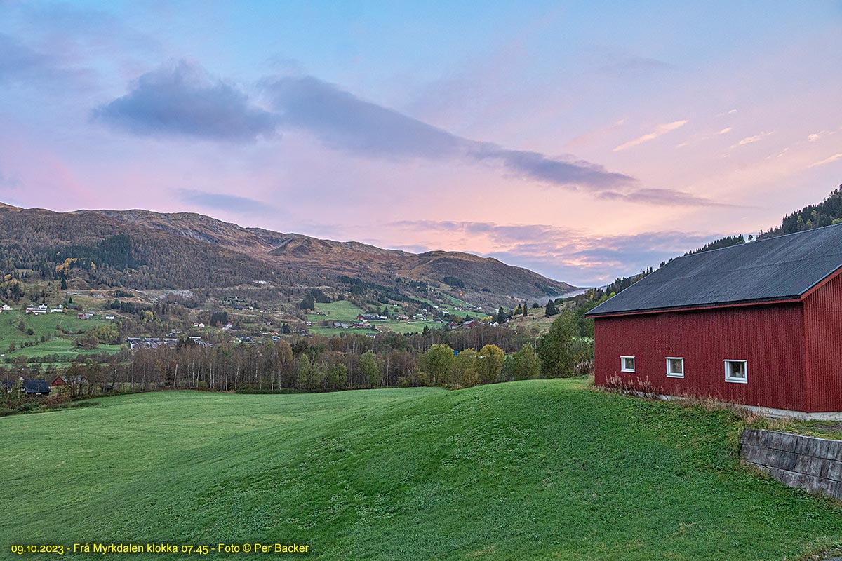 Frå Myrkdalen klokka 07.45