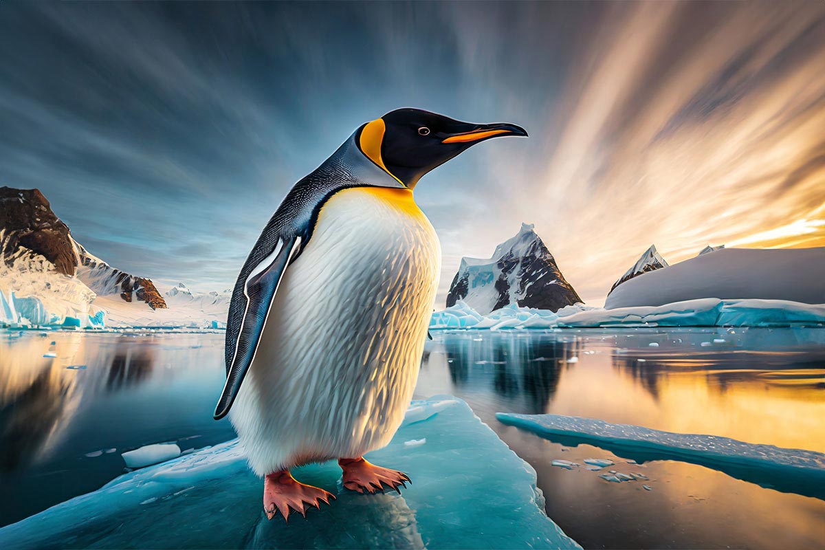 Dagens KI-bilete - pingvin i Antarktis