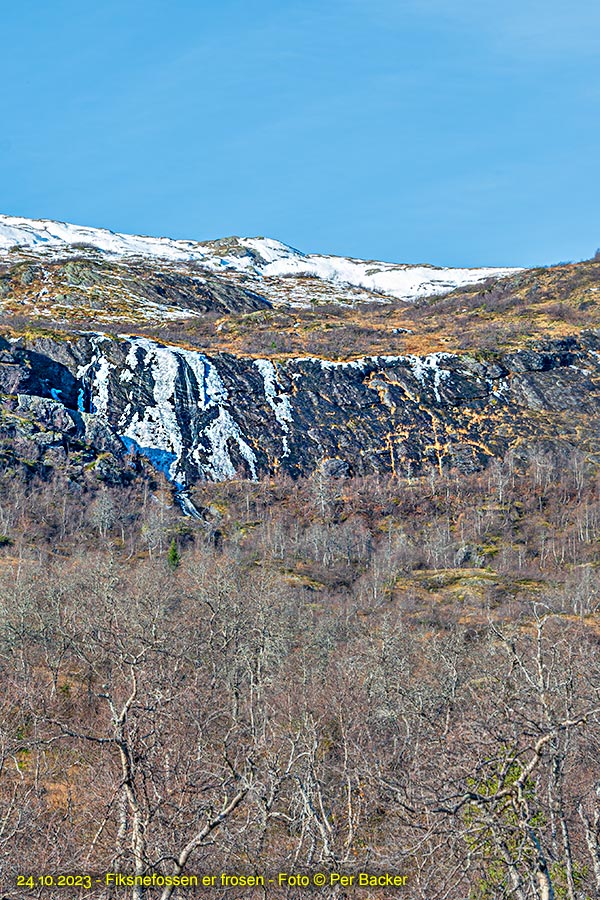 Fiksnefossen er frosen