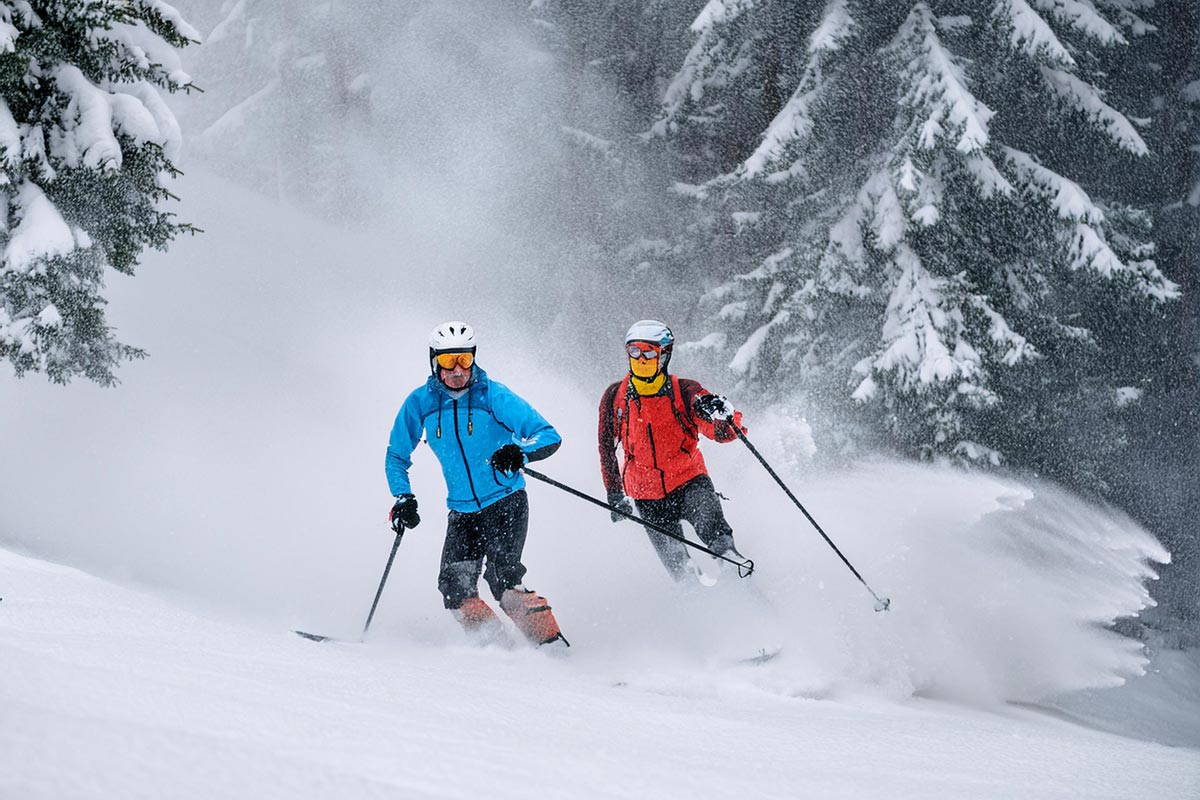 På ski i storm (KI)