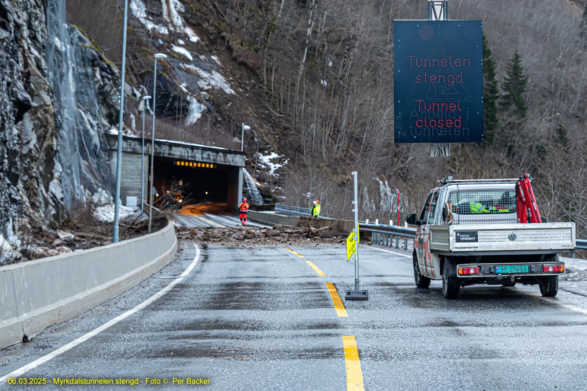 Myrkdalstunnelem stengd