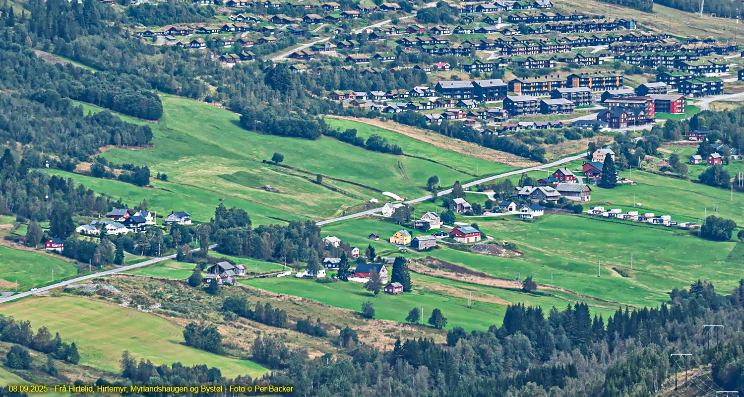 Frå Hirtelid, Hirtemyr, Myrlandshaugen og Bystøl