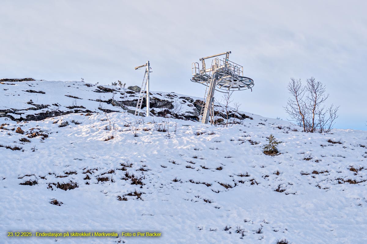 Endestasjon for skitrekket i Mørkveslia
